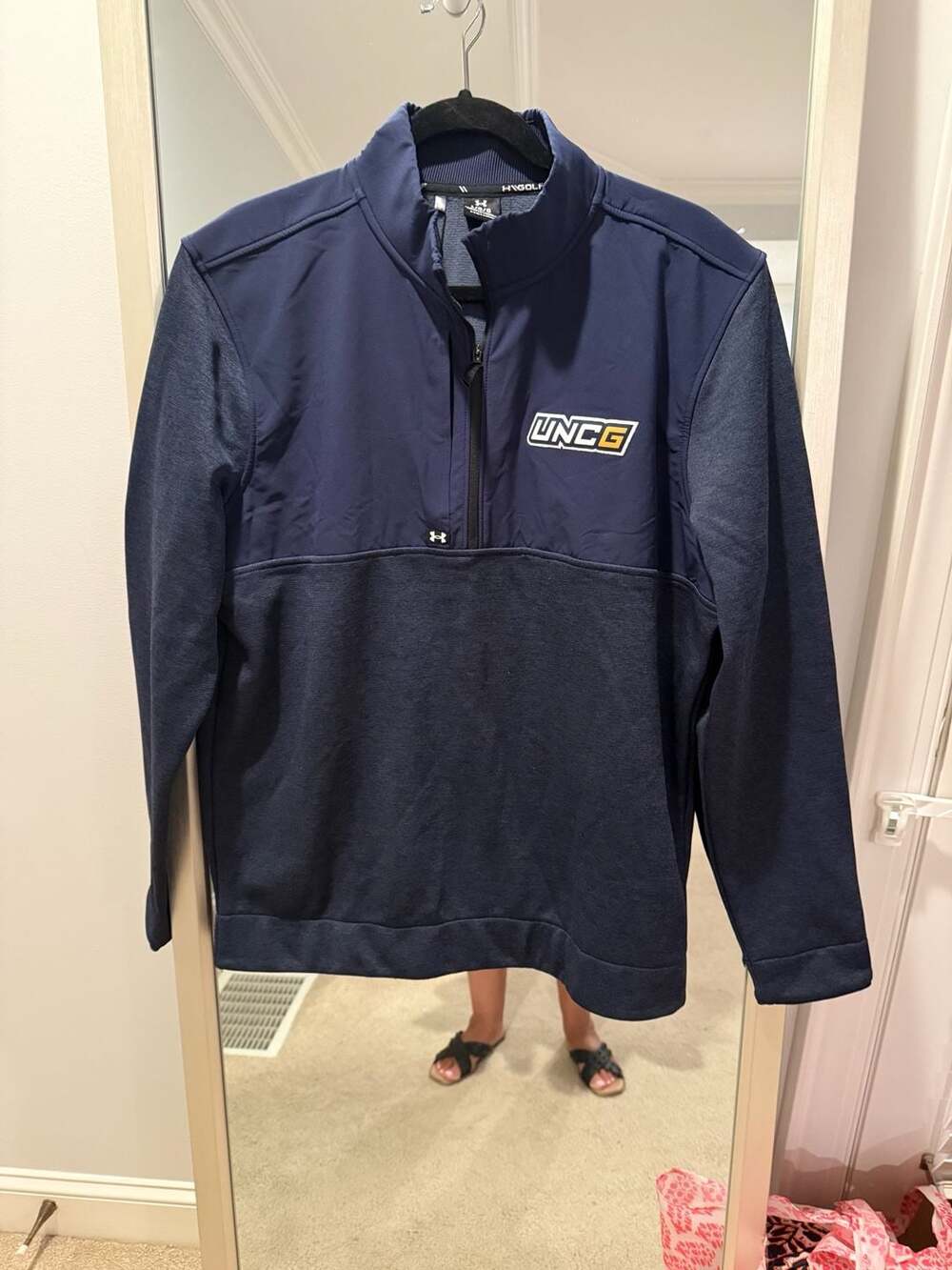 Under Armour UA Drive Storm SF HZ Size L Navy UNCG 1/4 Zip Pullover Jacket